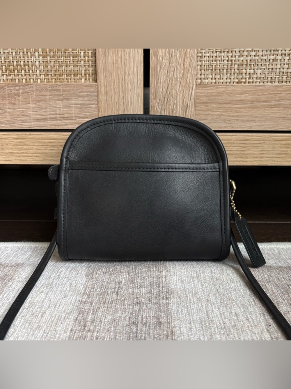 COACH Vintage Abbie Black Leather Crossbody Shoulder Bag Handbag Purse 9017